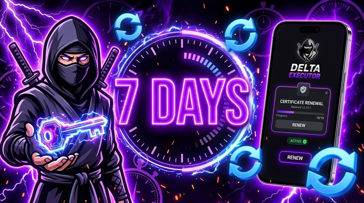 Delta Executor iOS troubleshooting checklist showing common errors and their solutions on an iPhone screen